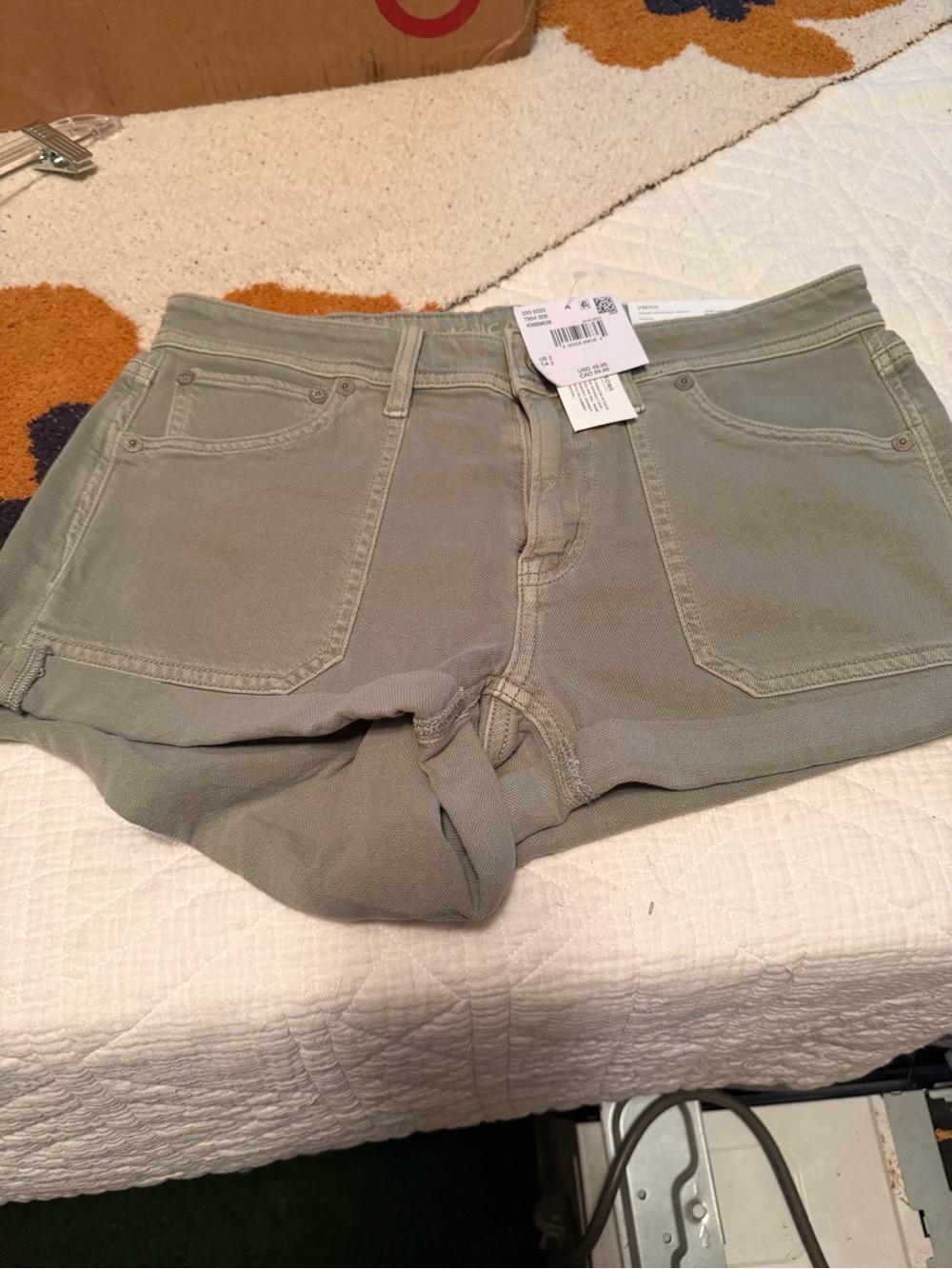 American Eagle Outfitters Olive Green Utility Jean Shorts